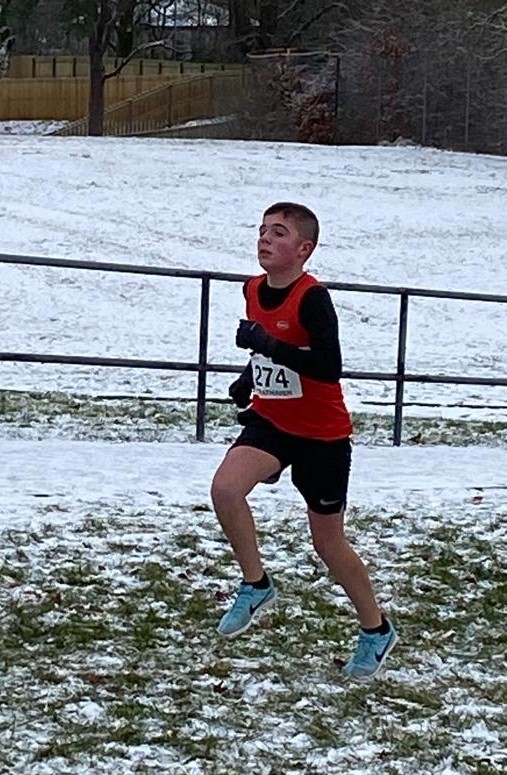 Aaron Scott at the West District Cross Country Championships, Strathaven 2023