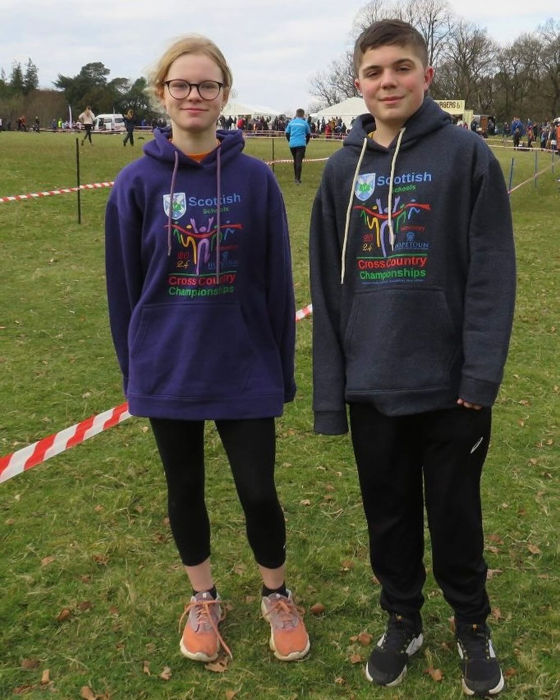 Aaron Scott & Laci McNulty at the SSAA Secondary Schools Cross Country Championships, Hopeton House 2024